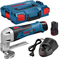 Bosch Professional GSC 12V-13 - Cizalla de metal a batería (12V- 3600 cpm- corte en acero max. 1-3 mm- 2 baterías x 2.0…